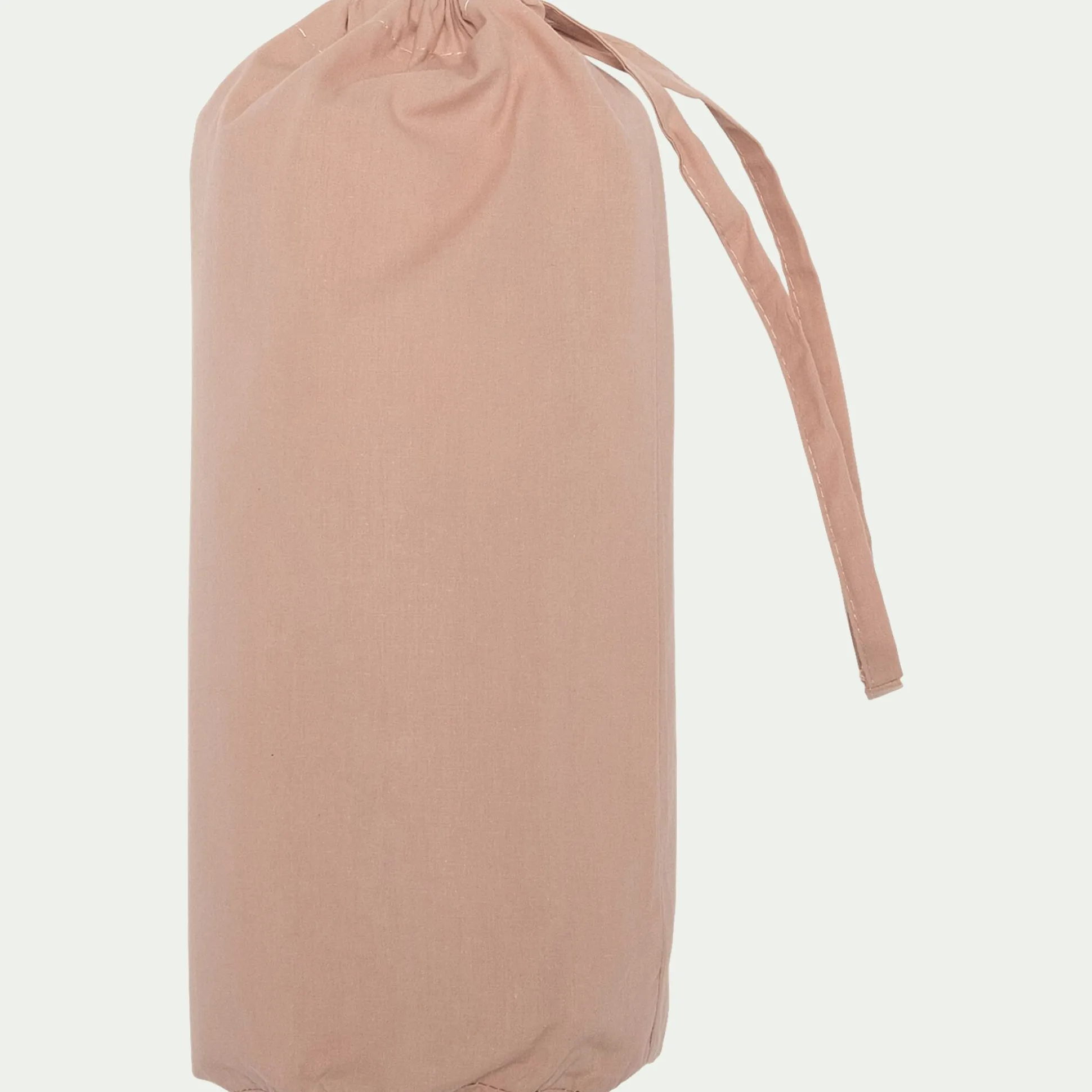 Drap housse en percale de coton 160x200cm B30cm - rose salina