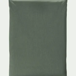 Drap plat en percale de coton 270x300 - vert cèdre