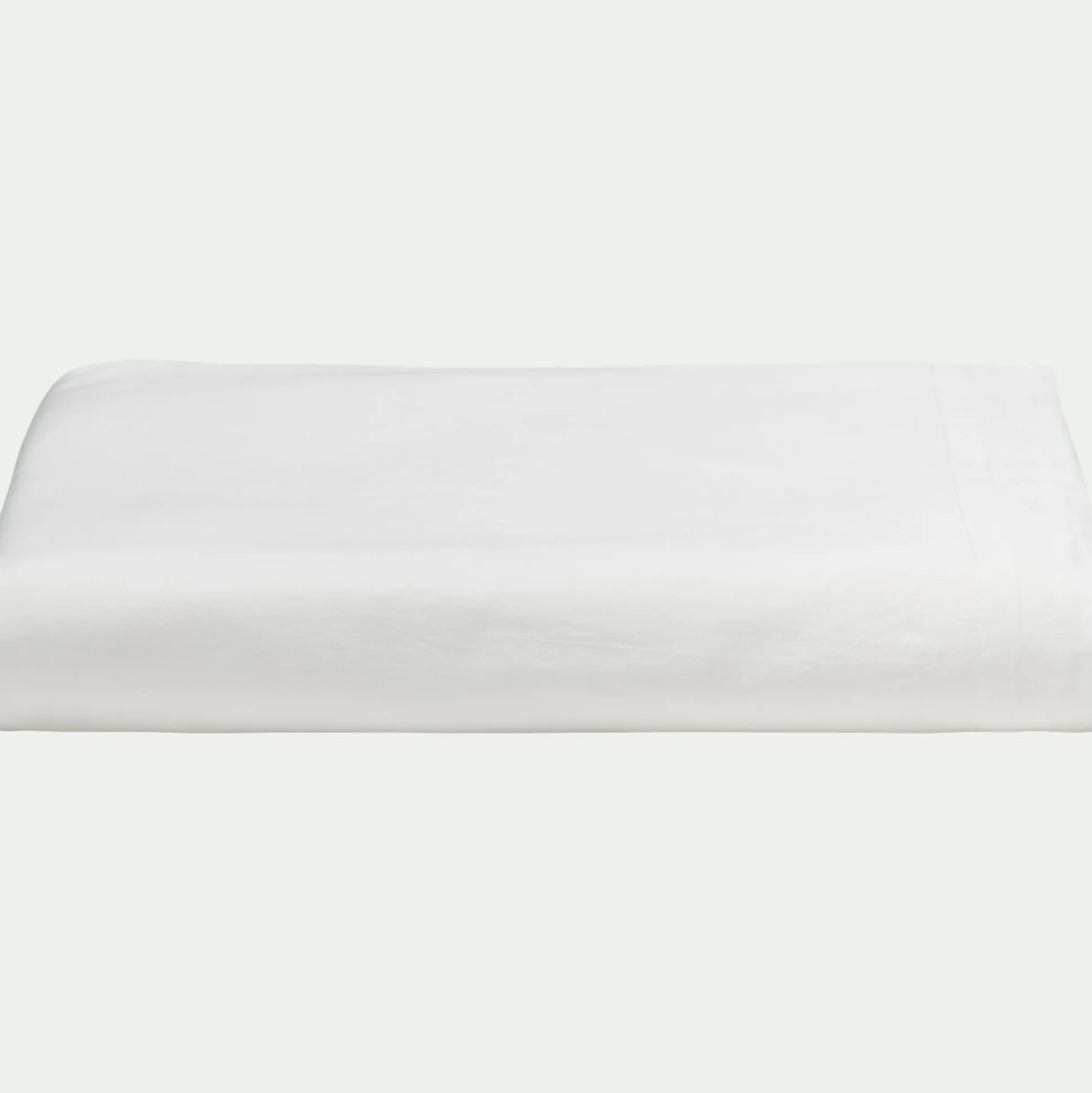Drap plat en satin lavé 270x300cm - blanc ventoux