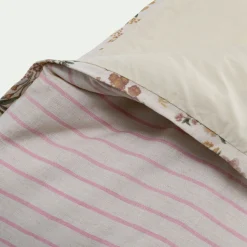 Édredon avec pompons en coton 100x180cm - beige
