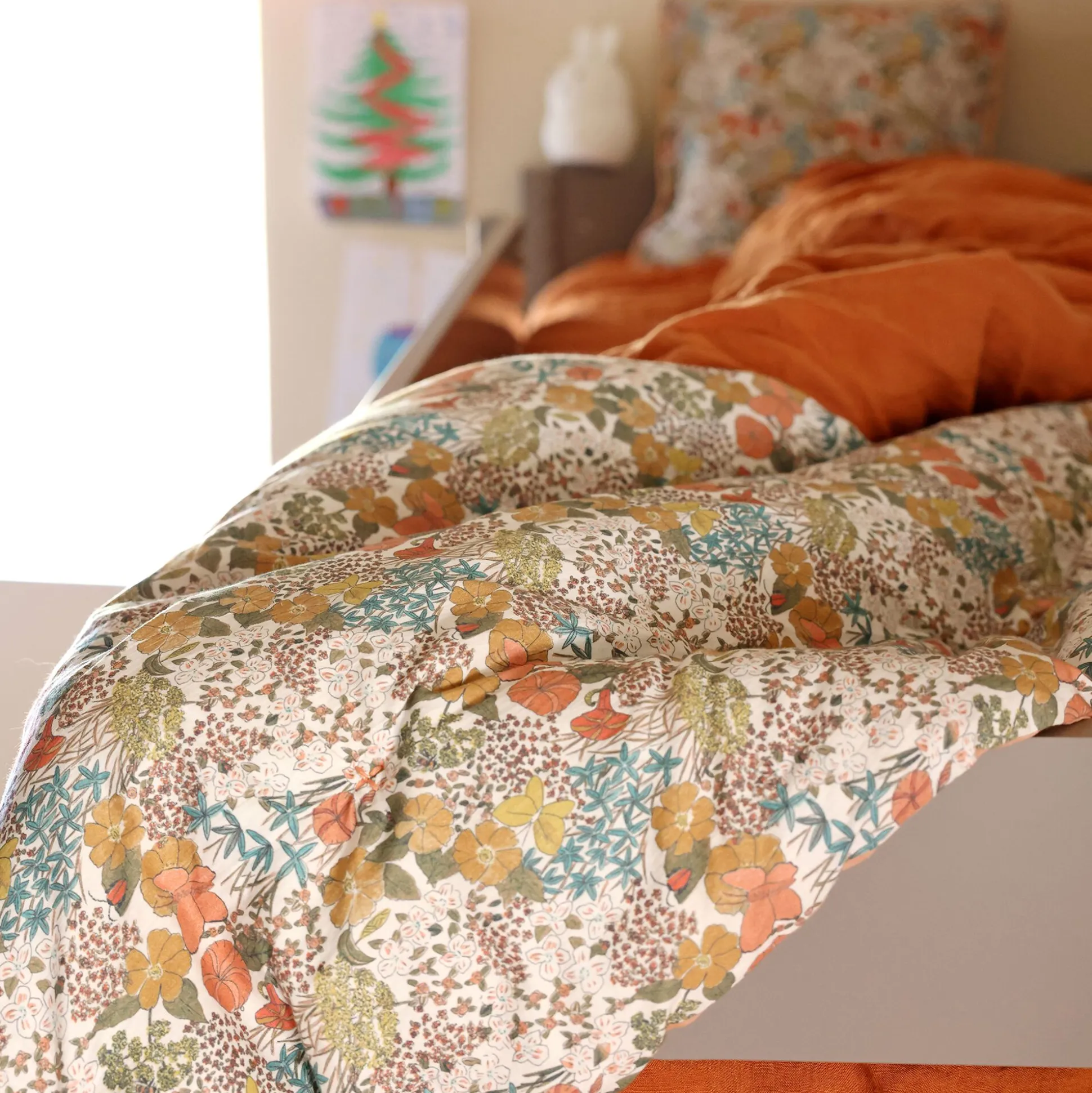 Édredon en coton motif Grenat 65x120cm - rouge