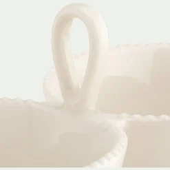 Duo de bols apéritifs en porcelaine D12xL23,8cm - blanc ventoux