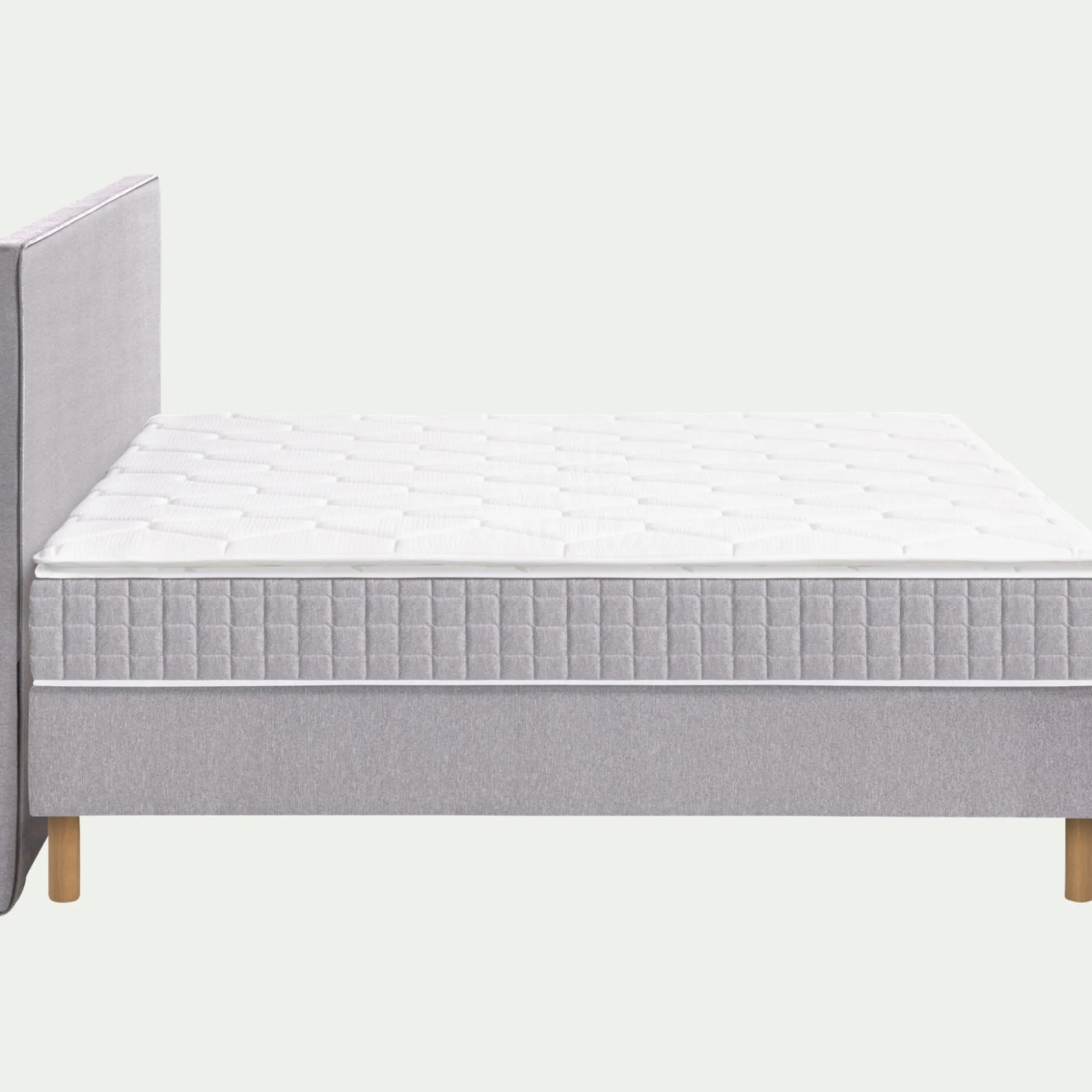 Ensemble matelas ressorts + sommier H24cm alinea 2x100x200cm - gris borie