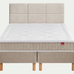 Ensemble matelas ressorts+sommier ferme Epeda H68cm 2x80x200cm - grège