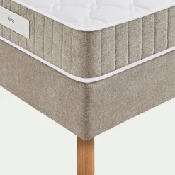 Ensemble matelas ressorts+sommier ferme Epeda H68cm 2x80x200cm - grège