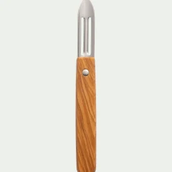 Eplucheur en inox et bois d'olivier - naturel