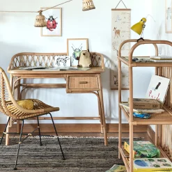 Etagère bibliothèque en rotin L76cm - naturel