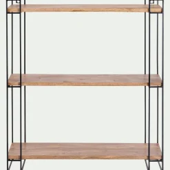 Etagère murale en bois et métal - bois clair L66xl19xH77,5cm