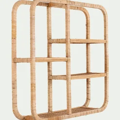 Etagère murale en rotin - naturel 65x65cm