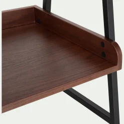 Etagère 5 tablettes plaquée noyer et métal noir - L80cm