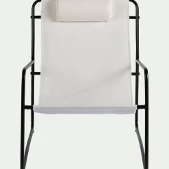 Fauteuil de jardin en acier et coton - blanc