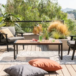 Fauteuil de jardin en bois d'eucalyptus - noir