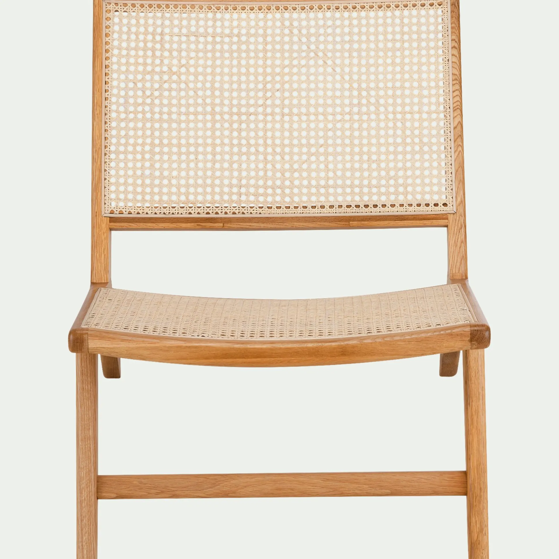 Fauteuil en chêne et rotin - bois clair