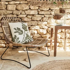 Fauteuil en rotin et métal