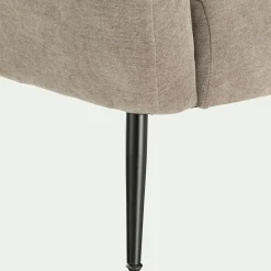 Fauteuil en tissu avec pieds en acier - gris restanque