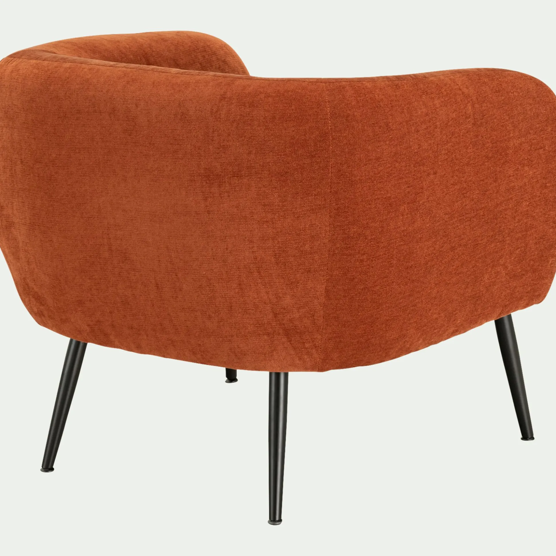 Fauteuil en tissu avec pieds en acier - brun rustrel