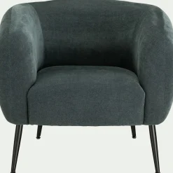 Fauteuil en tissu avec pieds en acier - bleu