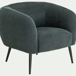 Fauteuil en tissu avec pieds en acier - bleu