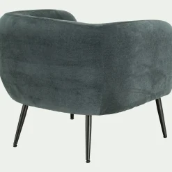 Fauteuil en tissu avec pieds en acier - bleu