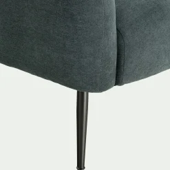 Fauteuil en tissu avec pieds en acier - bleu