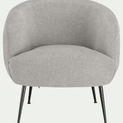 Fauteuil en tissu avec piétement en acier - gris borie