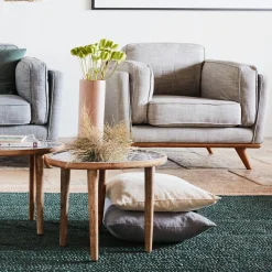 Fauteuil en tissu beige