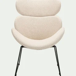 Fauteuil en tissu bouclettes - beige