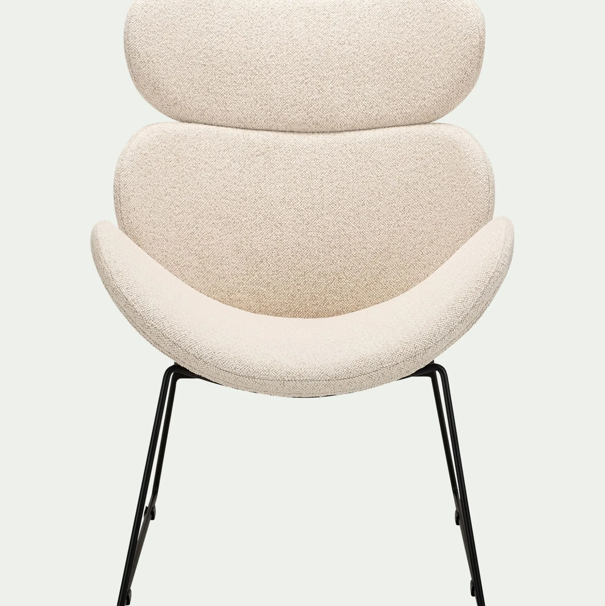 Fauteuil en tissu bouclettes - beige