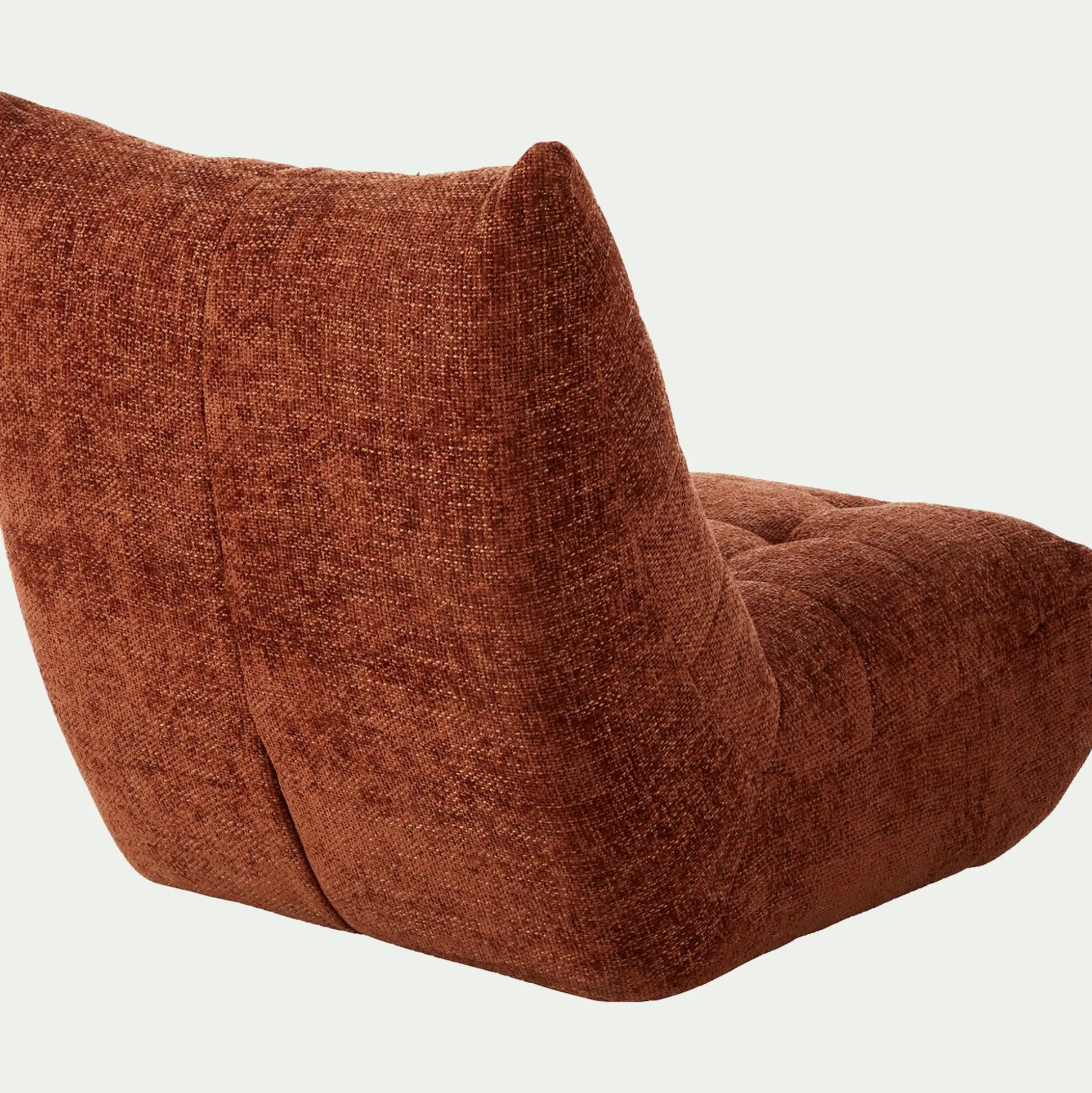 Fauteuil en tissu chenille - brun rustrel