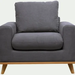 Fauteuil en tissu cosmo - gris anthracite