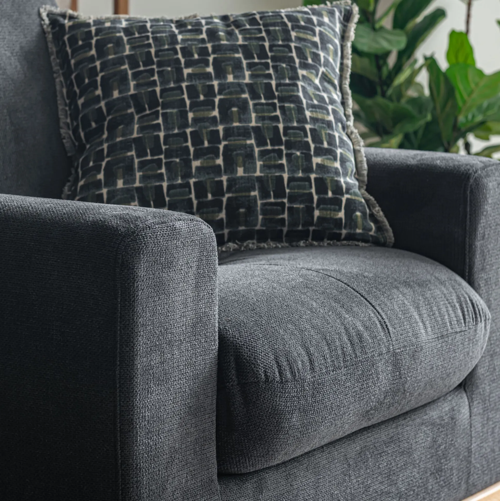 Fauteuil en tissu crown - bleu calabrun