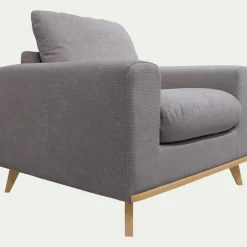 Fauteuil en tissu crown - gris restanque