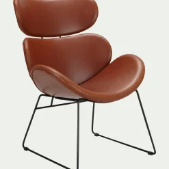 Fauteuil en tissu enduit - brun albe