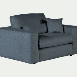 Fauteuil fixe en tissu bouclette - bleu