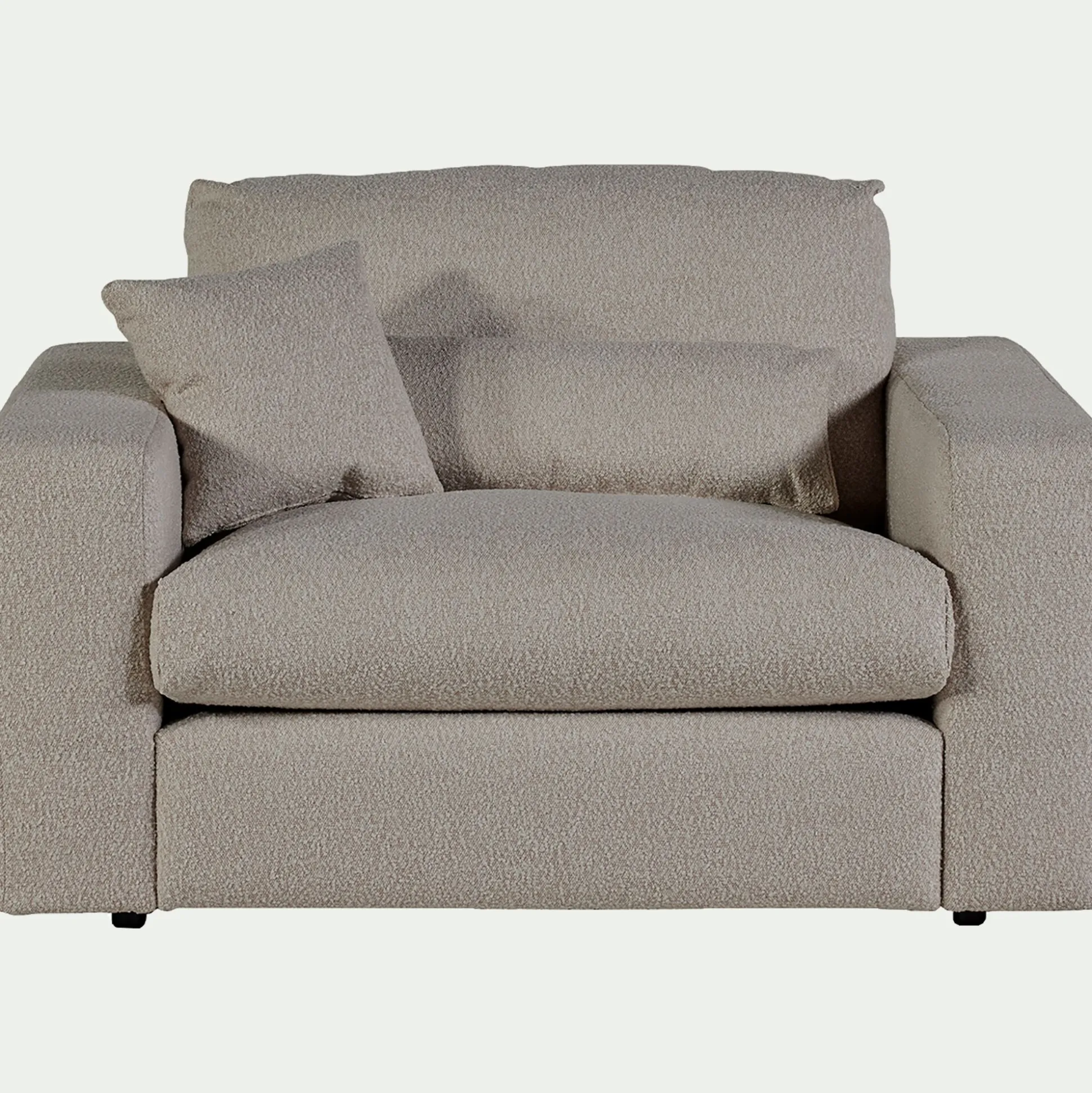 Fauteuil fixe en tissu bouclette - gris clair