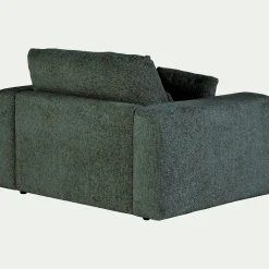 Fauteuil fixe en tissu chenille - bleu calaluna