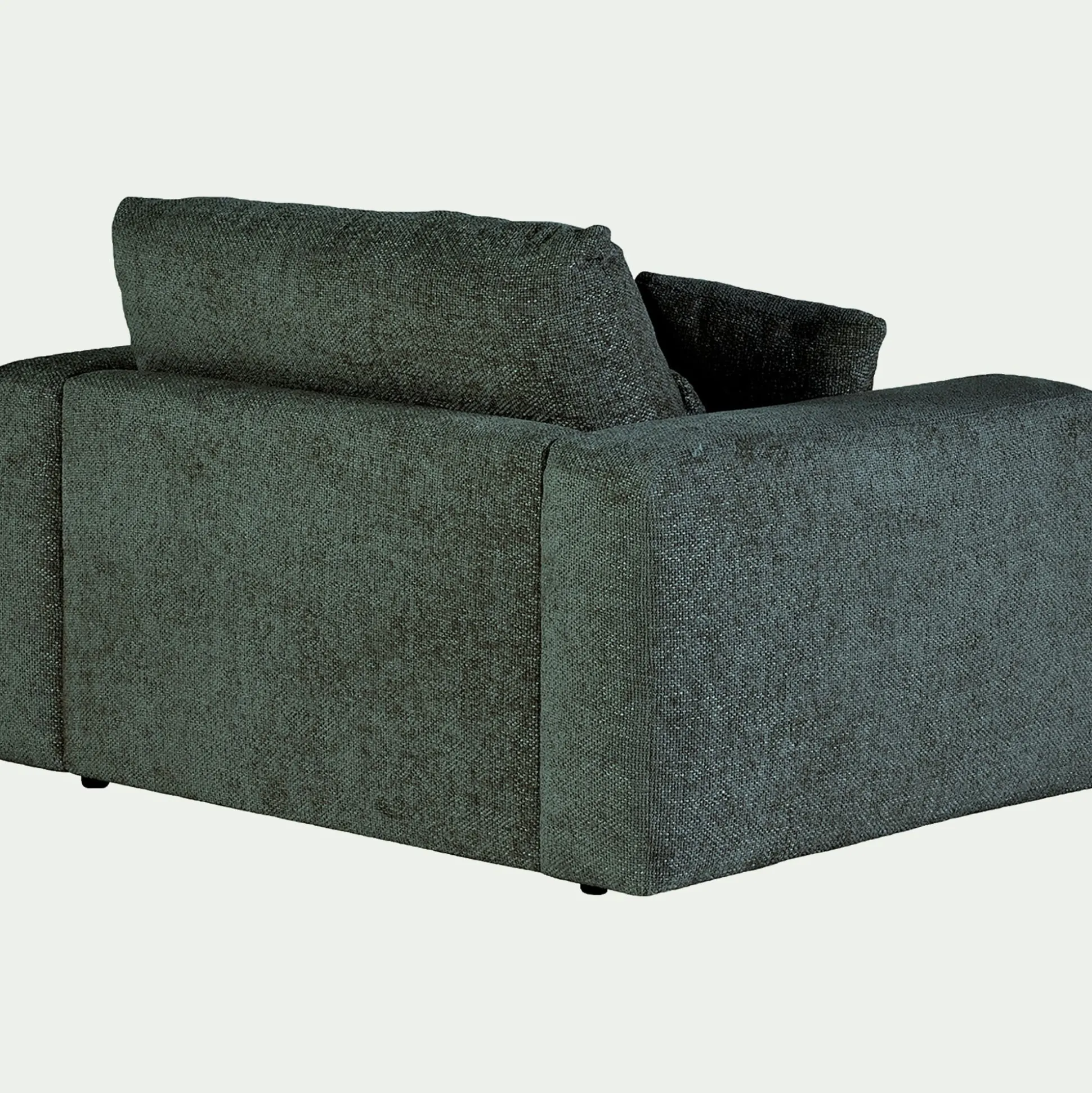 Fauteuil fixe en tissu chenille - bleu calaluna