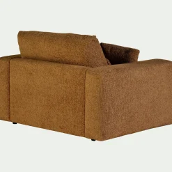 Fauteuil fixe en tissu chenille - jaune argan