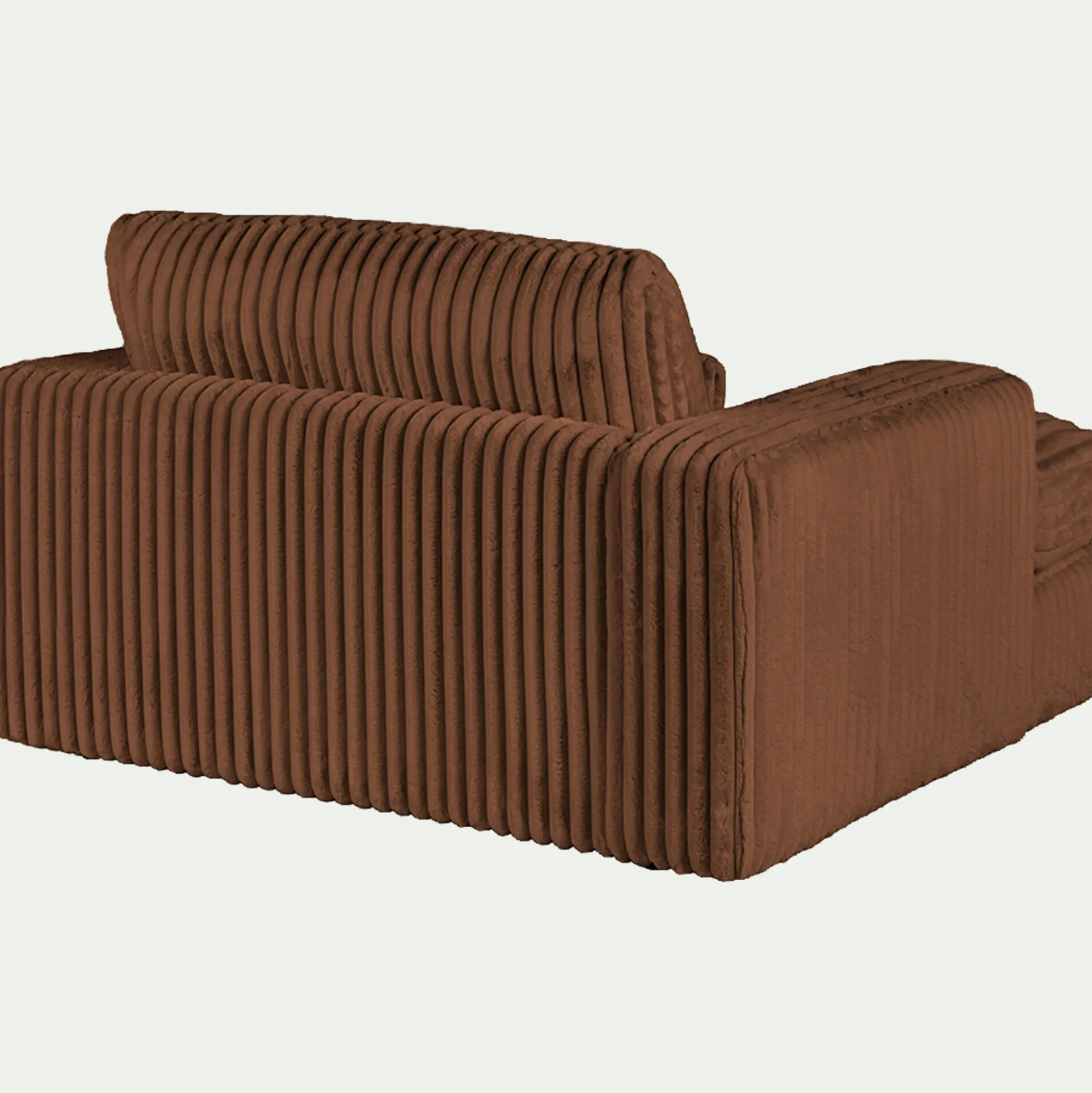 Fauteuil fixe en tissu côtelé - brun rustrel