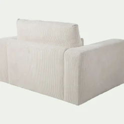 Fauteuil fixe en velours côtelé - beige roucas