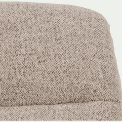Fauteuil incurvé en tissu et métal - beige