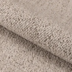 Fauteuil incurvé en tissu et métal - beige