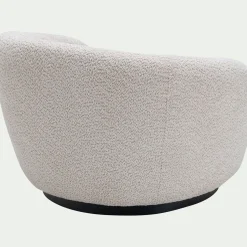 Fauteuil pivotant en tissu bouclette - beige
