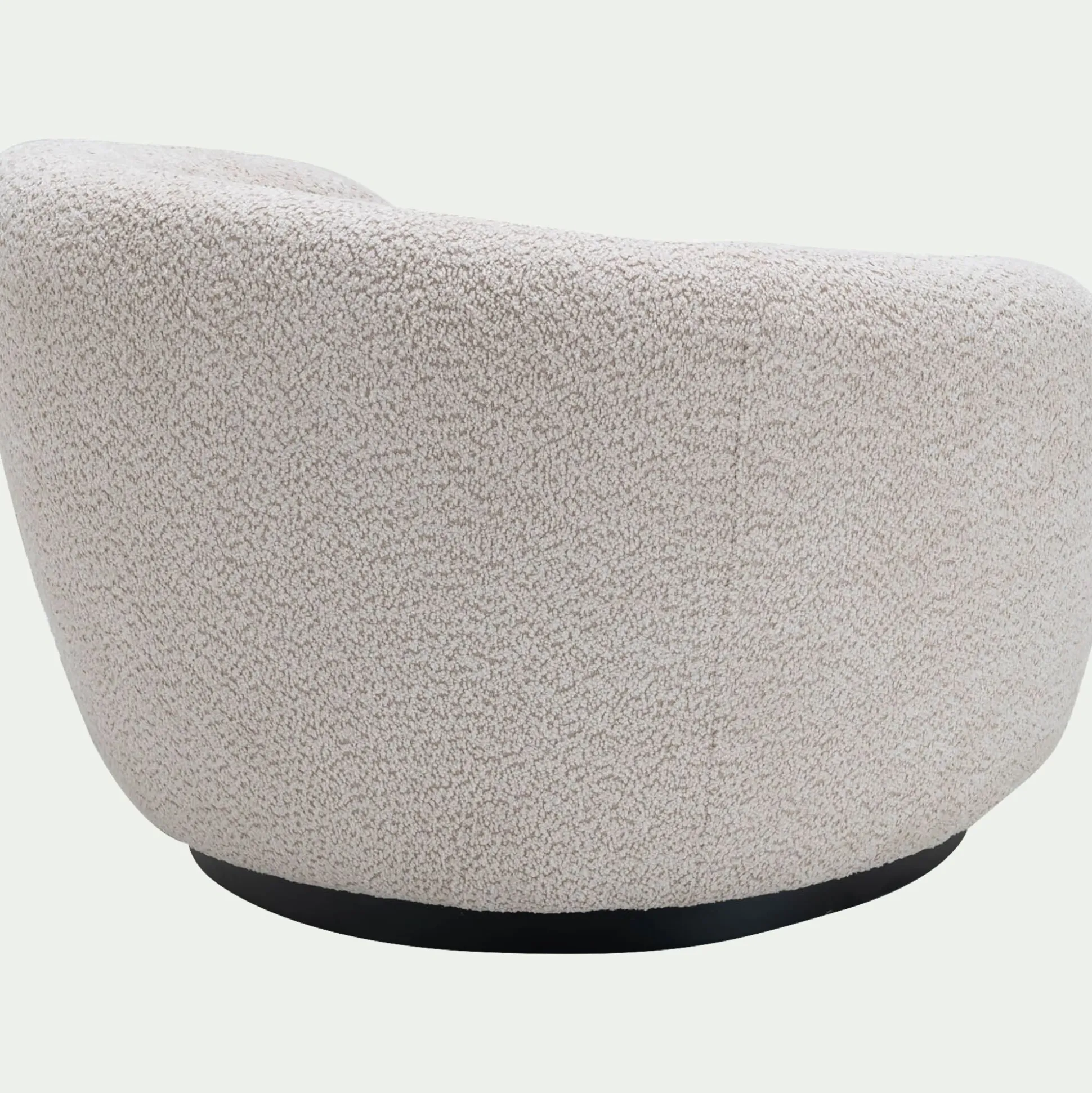 Fauteuil pivotant en tissu bouclette - beige