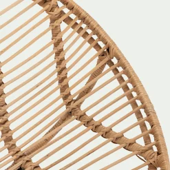 Fauteuil rond en rotin et métal - naturel
