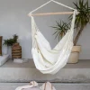 Fauteuil suspendu en polycoton - blanc écru
