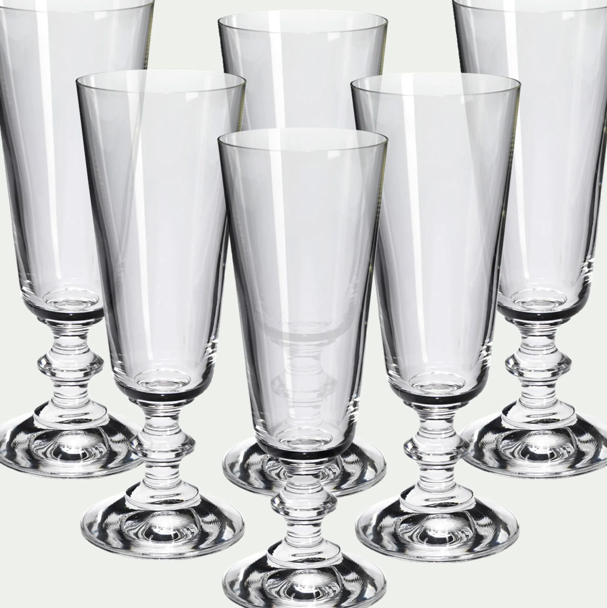 Flûte à champagne conique en verre 17cl - transparent