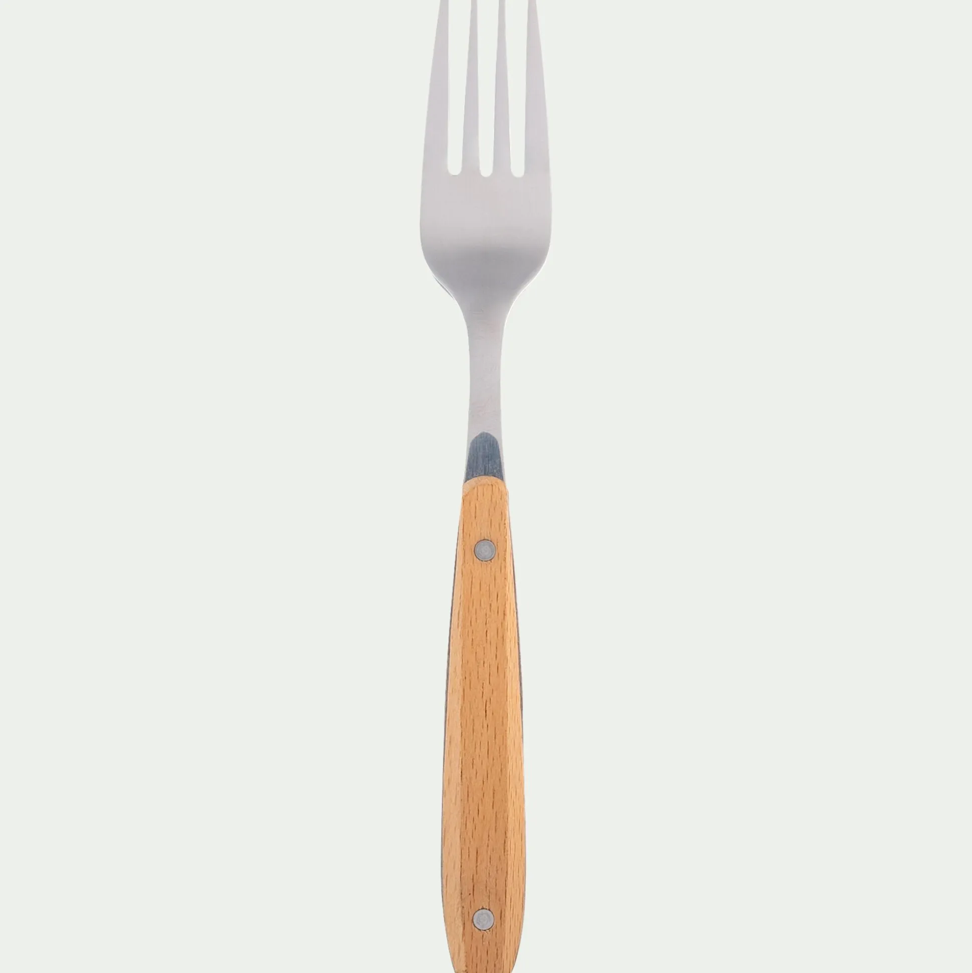 Fourchette en inox et manche en bois de hêtre - naturel