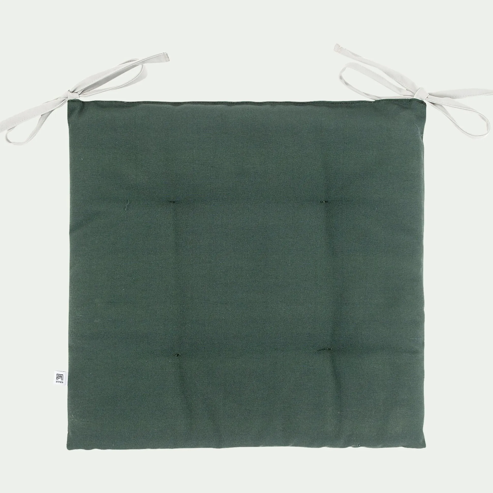 Galette de chaise de jardin en coton déperlant bicolore - vert