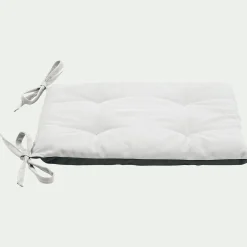 Galette de chaise de jardin en coton déperlant bicolore - vert